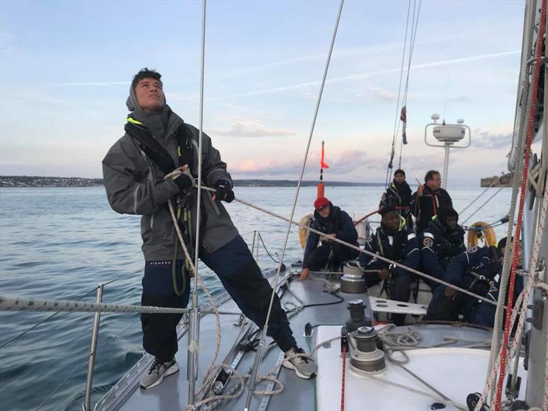 Scaramouche under spinnaker in light winds during the RORC Cherbourg Race photo copyright Scaramouche taken at  and featuring the IRC class