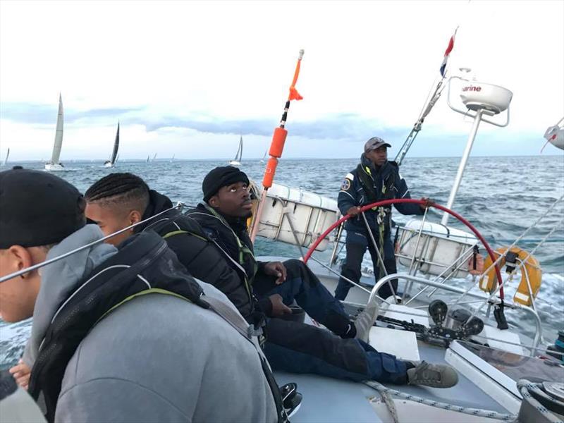 Samuel trimming on Scaramouche during the RORC Cherbourg Race - photo © Scaramouche