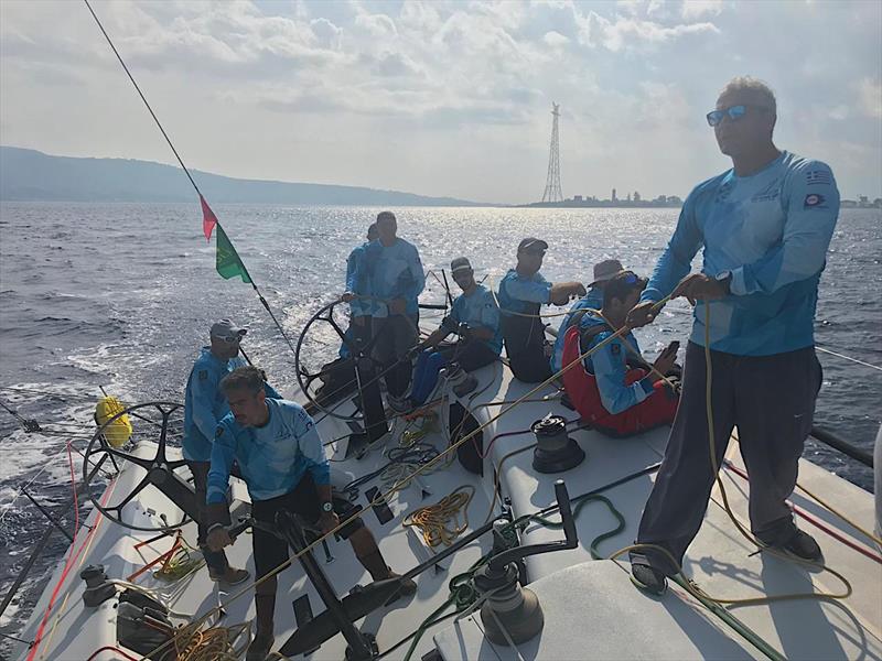 Optimum 3 crew on Day 2 of the Rolex Middle Sea Race 2018 photo copyright Optimum 3 taken at Royal Malta Yacht Club and featuring the IRC class