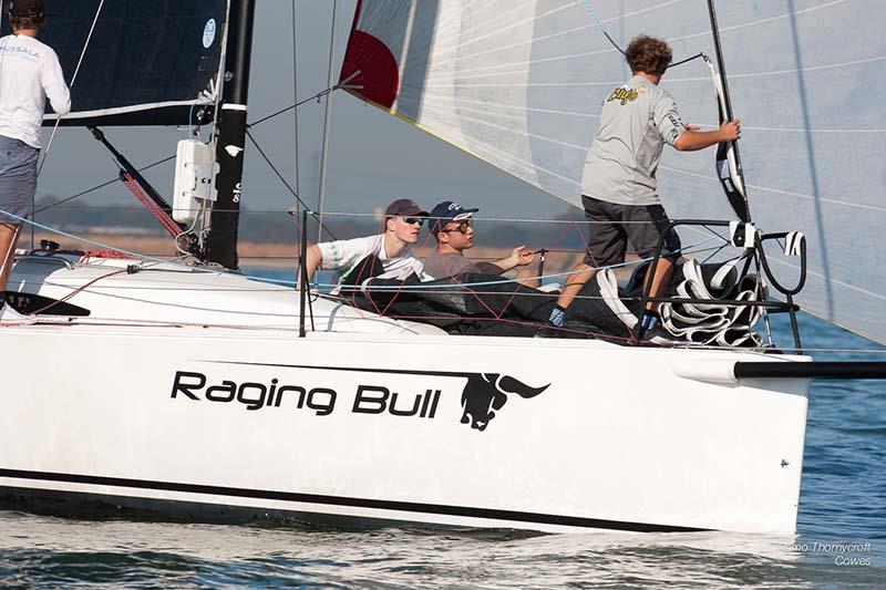 Raging Bull during week 3 of the HYS Hamble Winter Series photo copyright Hamo Thornycroft / www.yacht-photos.co.uk taken at Hamble River Sailing Club and featuring the IRC class