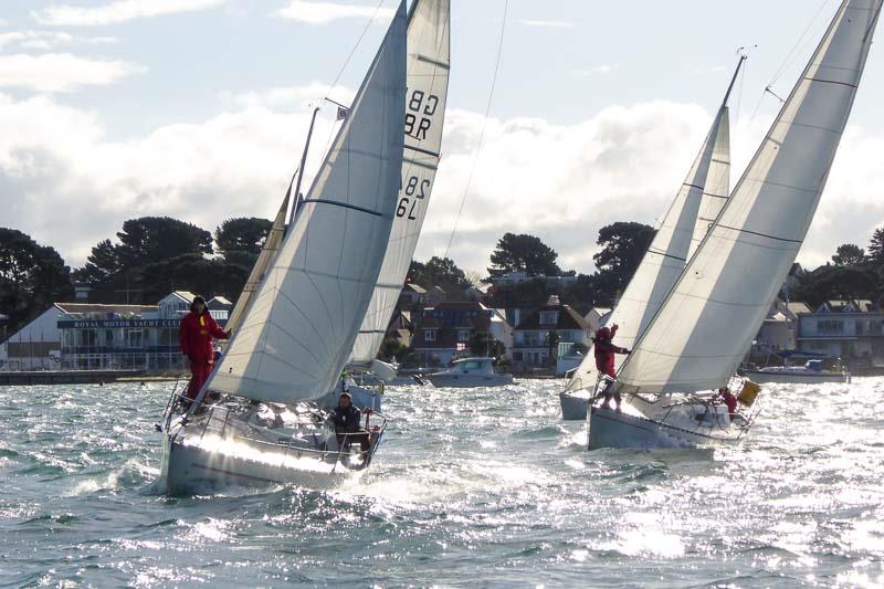 Class 2 start on day 3 of the Poole Bay Winter Series photo copyright Parkstone YC Poole Bay Winter Series taken at Parkstone Yacht Club and featuring the IRC class