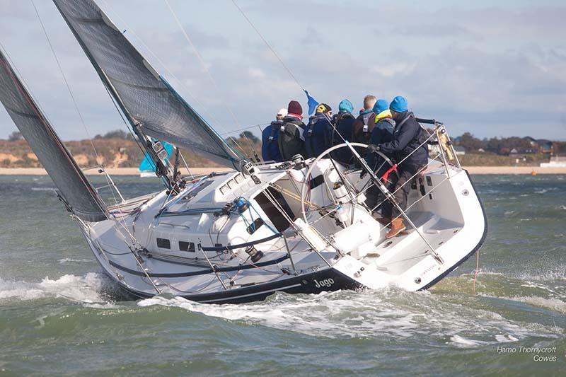 Jaygo leads Class 2 in the HYS Hamble Winter Series photo copyright Hamo Thornycroft / www.yacht-photos.co.uk taken at Hamble River Sailing Club and featuring the IRC class