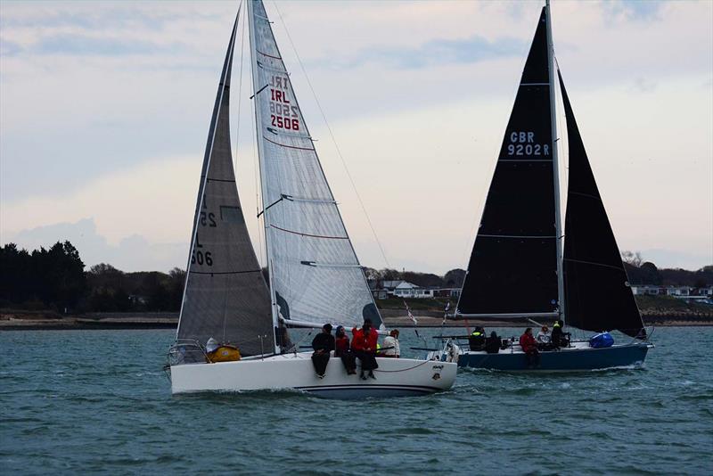 M'Enfin! on day 1 of the HRSC Wednesday Night Early Bird Series photo copyright Trevor Pountain taken at Hamble River Sailing Club and featuring the IRC class