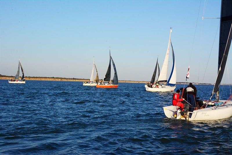 Class 1 & 2 start on day 2 of the HRSC Wednesday Night Early Bird Series photo copyright Trevor Pountain taken at Hamble River Sailing Club and featuring the IRC class