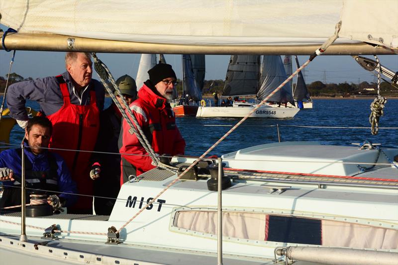 Mist starts on day 2 of the HRSC Wednesday Night Early Bird Series photo copyright Trevor Pountain taken at Hamble River Sailing Club and featuring the IRC class