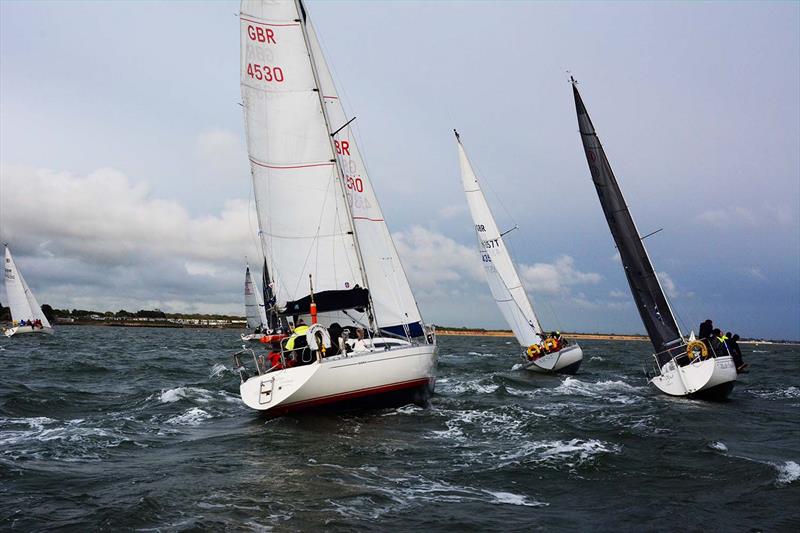 Class 1 & 2 start during Hamble River's Wednesday Night Early Bird series race 4 photo copyright Trevor Pountain taken at Hamble River Sailing Club and featuring the IRC class