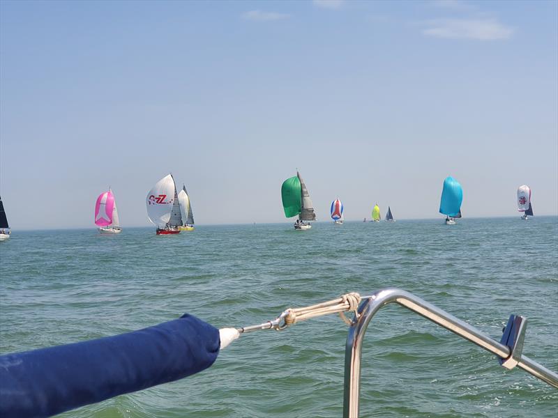 IRC fleet downwind on day 5 of Euromarine Insurance Ramsgate Week 2019 photo copyright Piers Hodges taken at Royal Temple Yacht Club and featuring the IRC class