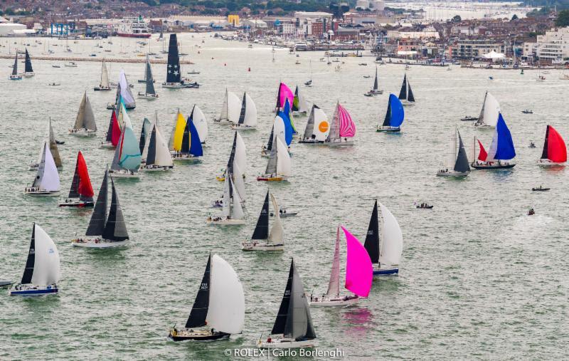 A massive fleet started the 48th edition of the Rolex Fastnet Race  - photo © Rolex / Carlo Borlenghi