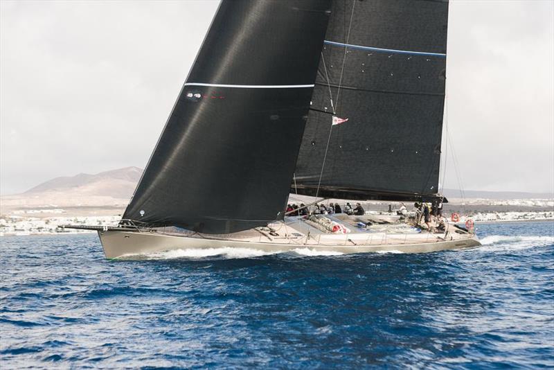 French Wally 100 Dark Shadow - an impressive sight at the start of the RORC Transatlantic Race photo copyright Joaquin Vera / Calero Marinas / RORC taken at  and featuring the IRC class