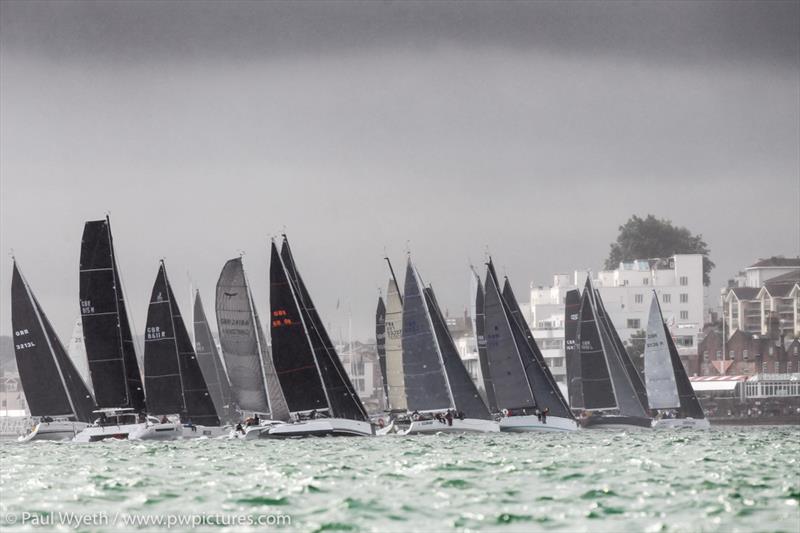 IRC One and Two start during RORC Race the Wight photo copyright Paul Wyeth / www.pwpictures.com taken at Royal Ocean Racing Club and featuring the IRC class