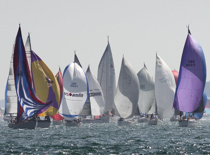 Who wins is anyone's guess at this point! photo copyright Round the Island Race 2019 / Mark Jardine taken at  and featuring the IRC class