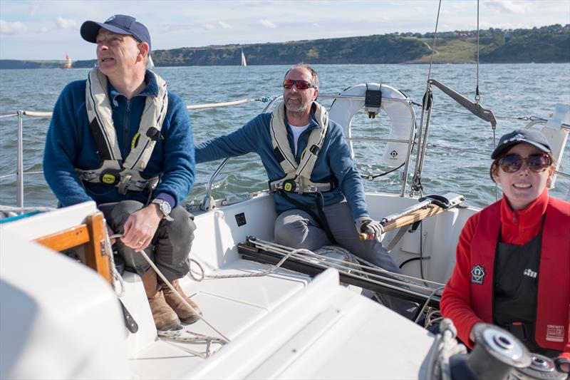 The Rascal crew seeking the optimum course during the Scarborough Yacht Club 2020 Regatta photo copyright Chris Clark taken at Scarborough Yacht Club and featuring the IRC class