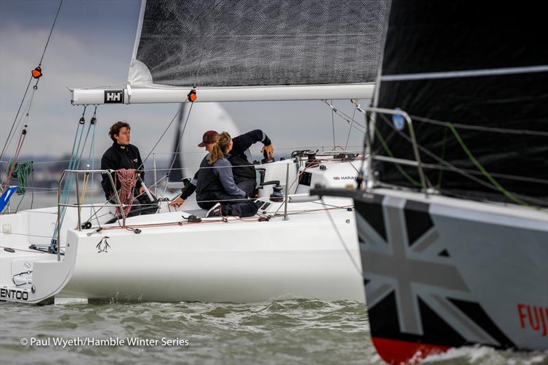 Gentoo, Sunfast 3300, during HYS Hamble Winter Series Race Week 3 photo copyright Paul Wyeth / www.pwpictures.com taken at Hamble River Sailing Club and featuring the IRC class