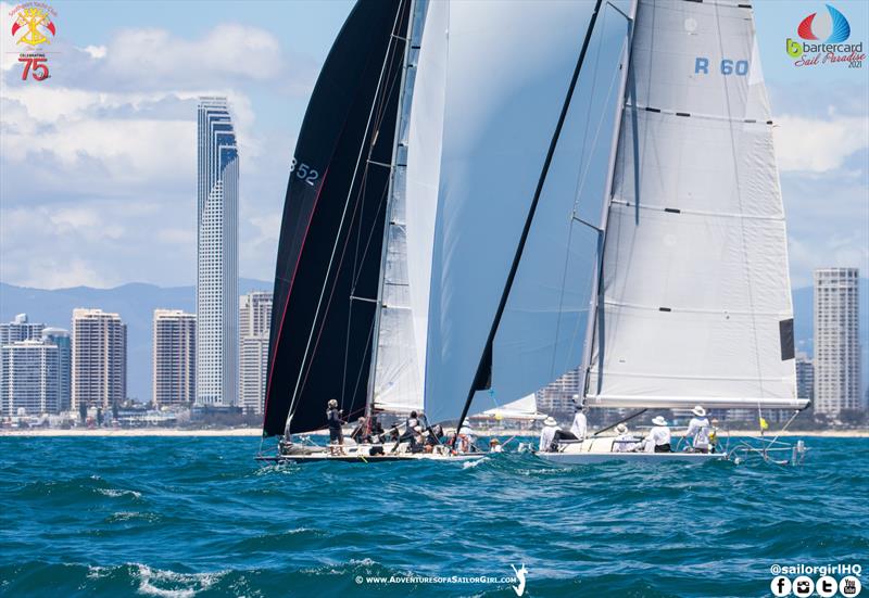 Envy chasing down B52 - PHS 1 at the 2021 Bartercard Sail Paradise Regatta photo copyright Nic Douglass / www.AdventuresofaSailorGirl.com taken at  and featuring the IRC class