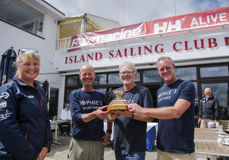 Pip Hare with the team of Cherete, winners of the Silver Gilt Roman Bowl in the 90th Round the Island Race - photo © Paul Wyeth / www.pwpictures.com