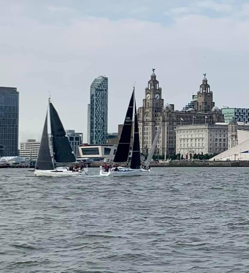 Lyver trophy: Mojito and Jac-y-Do preparing for the start in the vicinity of the iconic Lyver building photo copyright Sam Kitteringham taken at Liverpool Yacht Club and featuring the IRC class