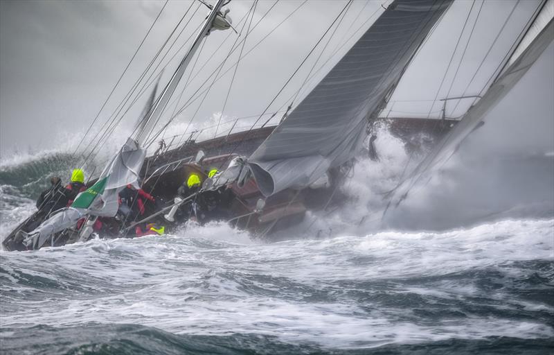 Conditions at the start of the 49th Rolex Fastnet Race proved testing for Refanut in the strong wind and steep sea photo copyright Kurt Arrigo / Rolex taken at Royal Ocean Racing Club and featuring the IRC class