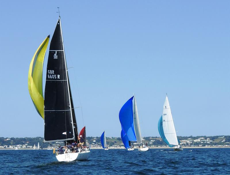 Carey Olsen Jersey Regatta Class 1 downwind photo copyright Simon Ropert taken at Royal Channel Islands Yacht Club and featuring the IRC class