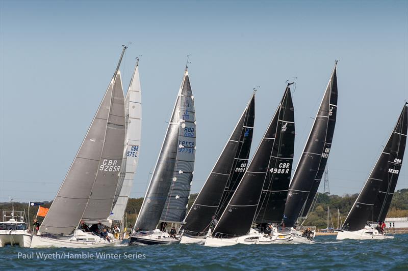 IRC Two start during HYS Hamble Winter Series Race Week 1 - photo © Paul Wyeth / Hamble Winter Series