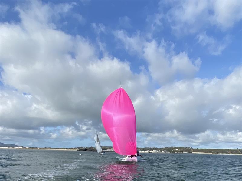 Jackpot extending the lead on Wild Haggis in the last race on Pwllheli Autumn Series Weekend 2 - photo © Peter Dunlop