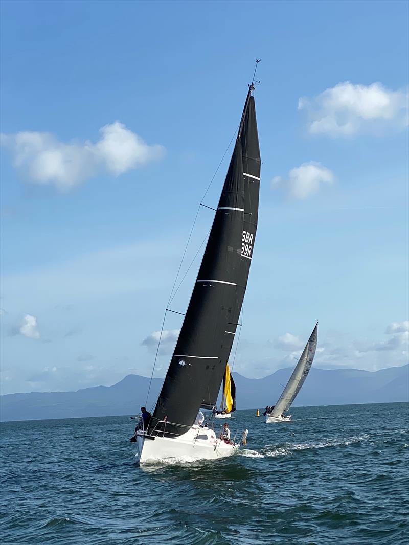 Jackpot gaining ground on the shift upwind, followed by Wild Haggis and Darling on Pwllheli Autumn Series Weekend 2 - photo © Peter Dunlop