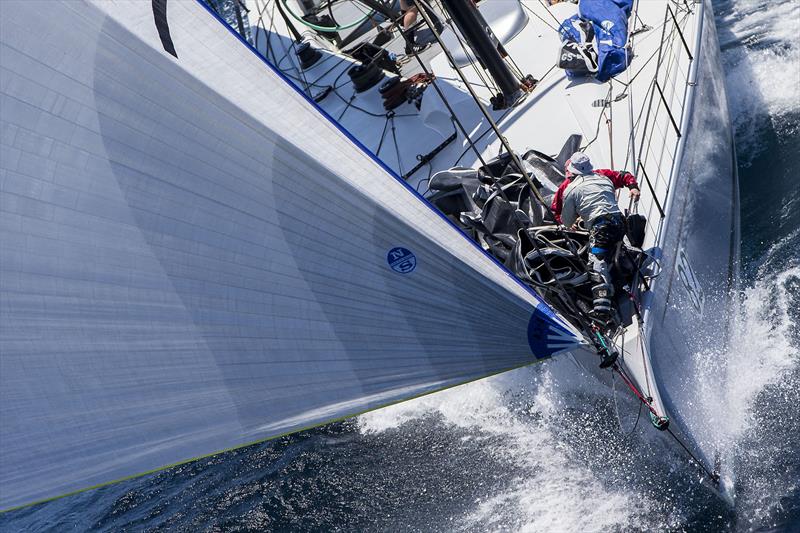 Pointy End Specialists have all the fun. This bowman is aboard the Mark Mills 68, Prospector, from the USA - 2018 RSHYR - photo © Andrea Francolini