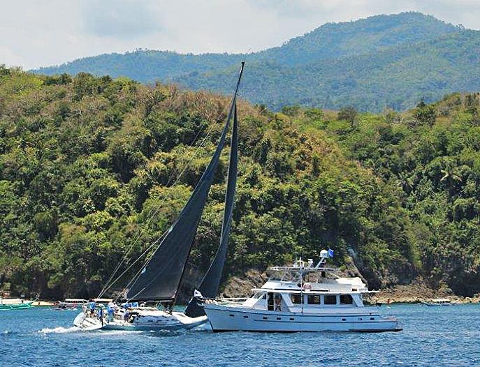 Hong Kong to Puerto Galera Race 2019. Antipodes crosses the finish line photo copyright Donna Calvert taken at  and featuring the IRC class