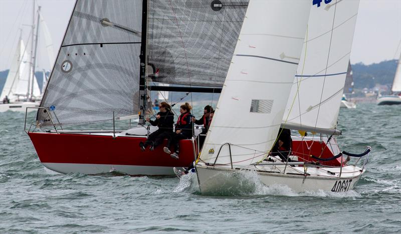 IRC 6 fleet on Day 2 of Cowes Week 2025 photo copyright Martin Augustus / www.sailingimages.co.uk taken at Cowes Combined Clubs and featuring the IRC class