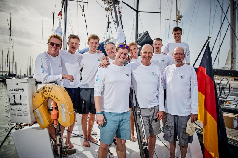 Hoping to win the father-son challenge going on between several German yachts in the fleet with family members on board - Broader View Hamburg, owned by Hamburgischer Verein Seefahrt e.V Germany and skippered by Björn Woge, racing with his son Benedikt - photo © RORC / James Mitchell