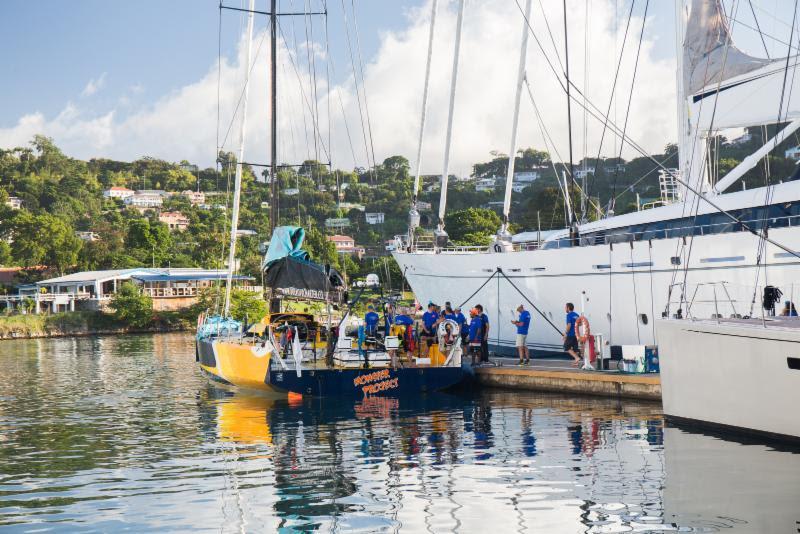 Volvo 70 Monster Project in C&N Port Louis Marina after completing the RORC Transatlantic Race with a team comprised of crew from seven different countries and all on their first Atlantic race photo copyright RORC / Arthur Daniel taken at Royal Ocean Racing Club and featuring the IRC class