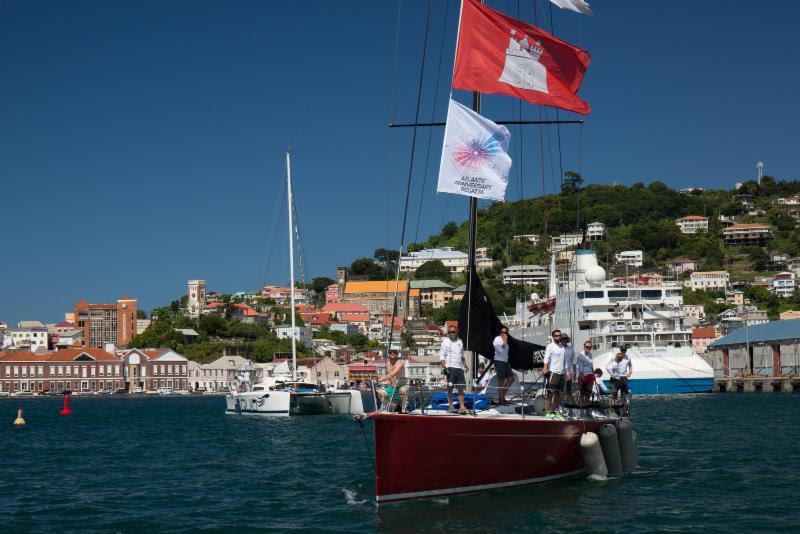 Close finish: Haspa Hamburg and Zed 6 finish the race and head to the dock at Port Louis Marina for a warm welcome photo copyright RORC / Arthur Daniel taken at Royal Ocean Racing Club and featuring the IRC class