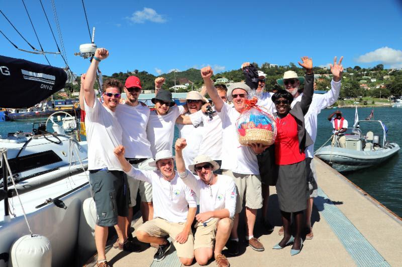 Broader View Hamburg - A warm spice island welcome from Minister for Tourism, Civil Aviation and Culture, Hon Dr Clarice Modeste-Curwen. The Andrews 56 is owned by Hamburgischer Verein Seefahrt (HVS) which develops offshore skills for young sailors photo copyright RORC / Arthur Daniel taken at Royal Ocean Racing Club and featuring the IRC class