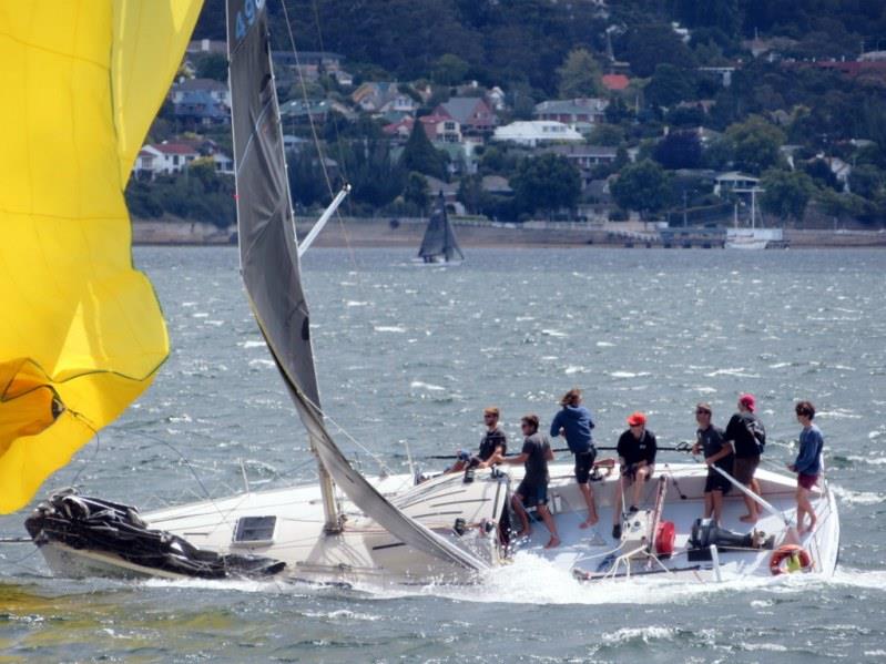 Ran broaches in a north-westerly gust – King of the Derwent - photo © Michelle Denney