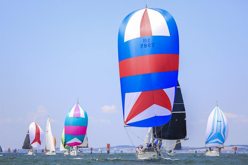 Festival of Sails spinnaker colour on Corio Bay photo copyright Salty Dingo taken at Royal Geelong Yacht Club and featuring the IRC class