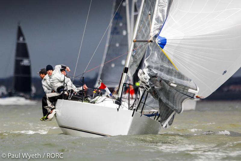 Sam Laidlaw and his team on the Quarter Tonner Aguila are celebrating their win in IRC Three - photo © Paul Wyeth / RORC