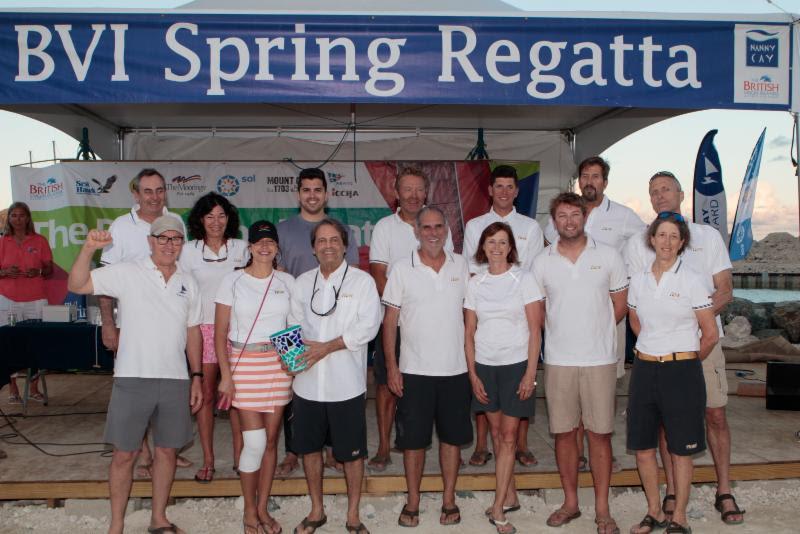 2018 BVI Spring Regatta - Final day - Steve Cucchiaro's winning team on Gunboat 60 Flow photo copyright Alastair Abrehart taken at Royal BVI Yacht Club and featuring the IRC class