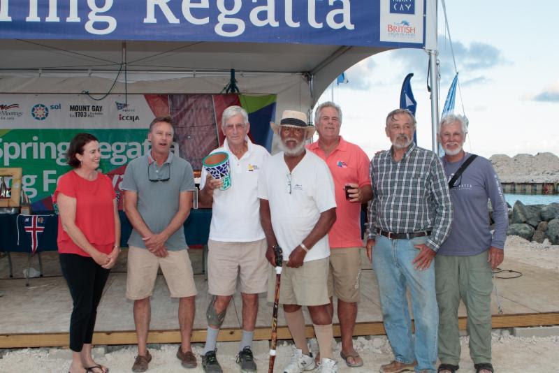 2018 BVI Spring Regatta - Final day - Best BVI Boat and winner of CSA Bareboat 3, veteran BVI sailor, Robin Tattersall and crew - photo © Alastair Abrehart