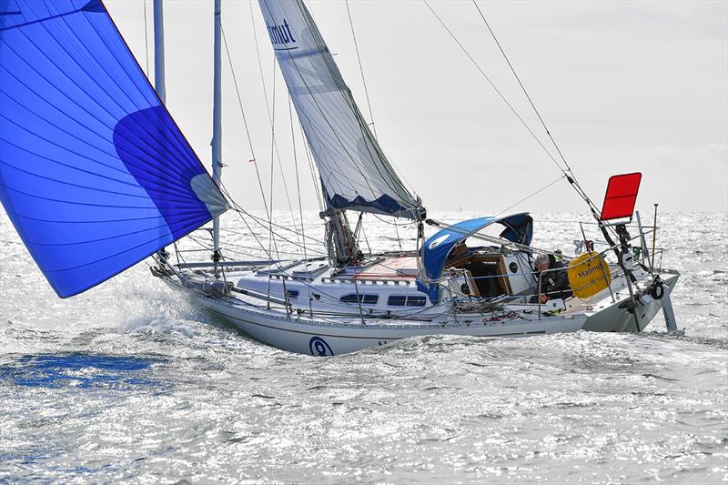 Jean-Luc Van Den Heede makes most of a break in the weather last week to test sail his Rustler 36 MATMUT. - photo © Christophe Favreau / GGR / PPL