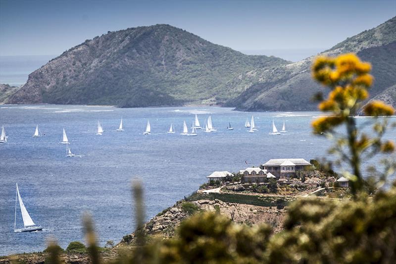 The Bareboat fleet from Shirley heights - Antigua Sailing Week - photo © Paul Wyeth/pwpictures.com