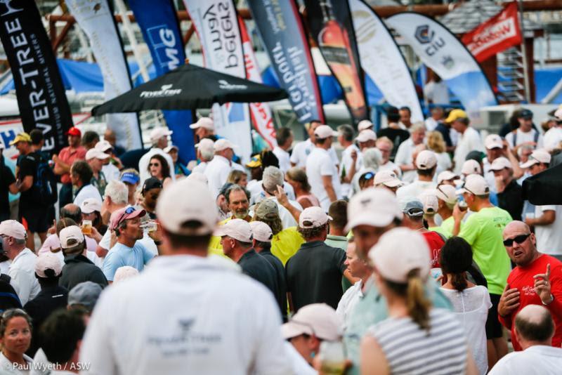 A sea of pink Fever-Tree caps at the Antigua Yacht Club prizegiving following racing  - 2018 Antigua Sailing Week photo copyright Paul Wyeth / pwpictures.com taken at Antigua Yacht Club and featuring the IRC class