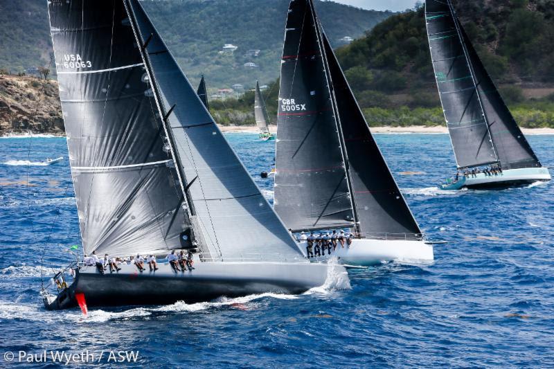 Warriror, Riff Raff and Camiranga competing in CSA Racing 1 fleet on the fifth day of racing on KPMG Race Day photo copyright Paul Wyeth / pwpictures.com taken at Antigua Yacht Club and featuring the IRC class