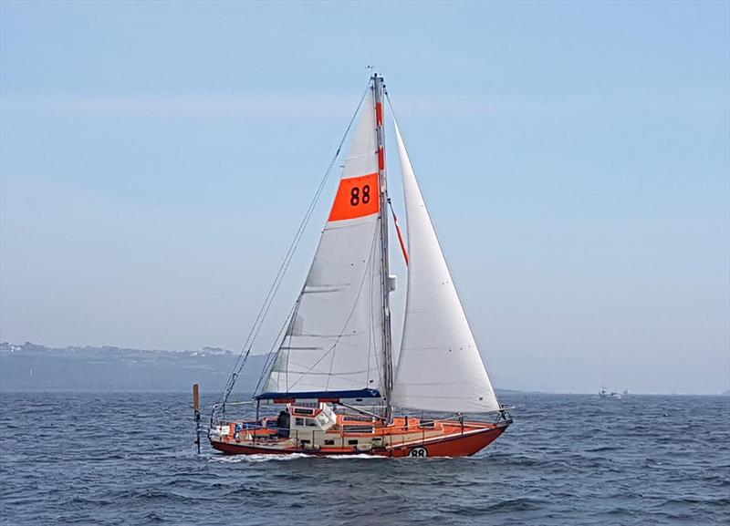 Australian skipper Mark Sinclair, aboard his Lello 34 yacht COCONUT out of Plymouth photo copyright Mark Sinclair / GGR / PPL taken at  and featuring the IRC class
