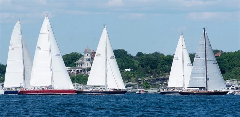 Another upwind start for big cruisers in front of the crowds on the lawn at Castle Hill Inn - Newport Bermuda Race - photo © Barry Pickthall / PPL