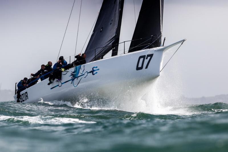 James Neville's HH42 Ino XXX enjoyed a close battle in the 50 nautical mile race around the Isle of Wight with Michael Bartholomew's GP42 Tokoloshe II - 2018 IRC European Championship and Commodores' Cup - photo © Paul Wyeth / pwpictures.com