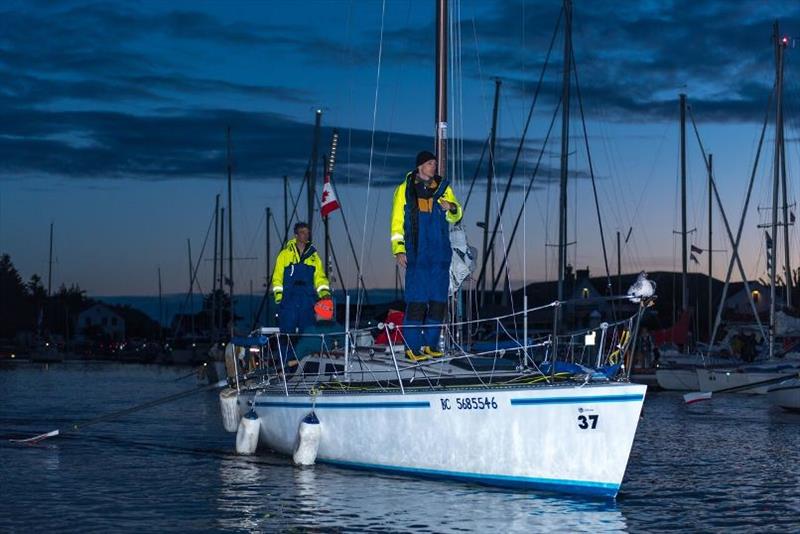 Team Lagopus leaving PT for Early in Stage 1 – Race to Alaska 2018 photo copyright Katrina Zoe Norbom / racetoalaska.com taken at  and featuring the IRC class