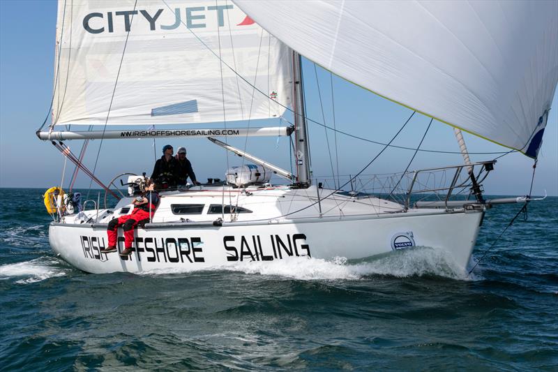 Desert Star Irish Offshore Sailing skippered by Ronan O'Siochru in the 2018 Volvo Round Ireland Race photo copyright David Branigan / www.oceansport.ie taken at Wicklow Sailing Club and featuring the IRC class