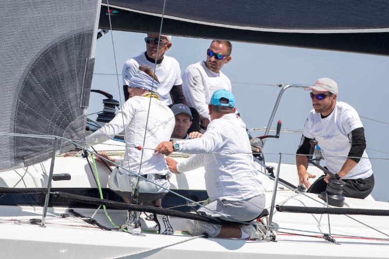 Matteo Polli (trimming main) is keen to analyze results using both ORC and IRC scoring - The Hague Offshore Sailing World Championship 2018 photo copyright Sander van der Borch taken at Jachtclub Scheveningen and featuring the IRC class