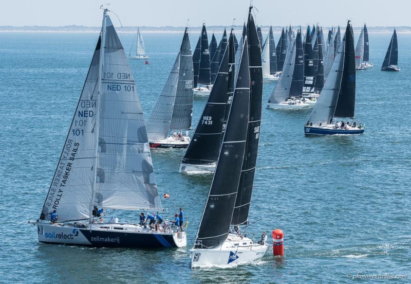 Light air and current in the Class C start had its casualties - The Hague Offshore Sailing World Championship 2018 photo copyright Sander van der Borch taken at Jachtclub Scheveningen and featuring the IRC class
