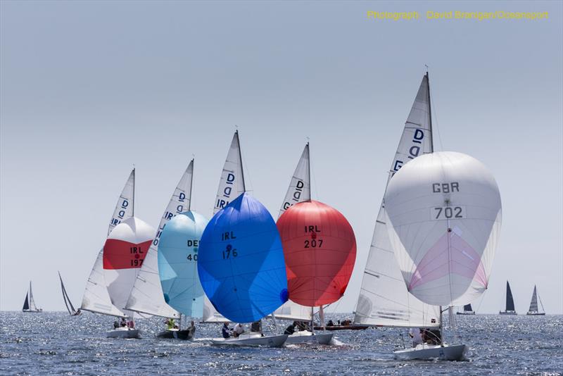 Jamie Frame's Moonshine (right) from Glandore on day 4 of 2018 Volvo Cork Week photo copyright David Branigan / www.oceansport.ie taken at Royal Cork Yacht Club and featuring the IRC class