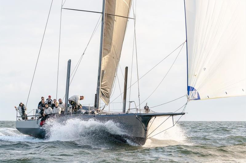 Varuna VI approaching the finish line in Cuxhaven on July 18, just in time for sunrise - Bermuda Hamburg Race of the Atlantic Anniversary Regatta 2018 - photo © Sven Jürgensen / AAR